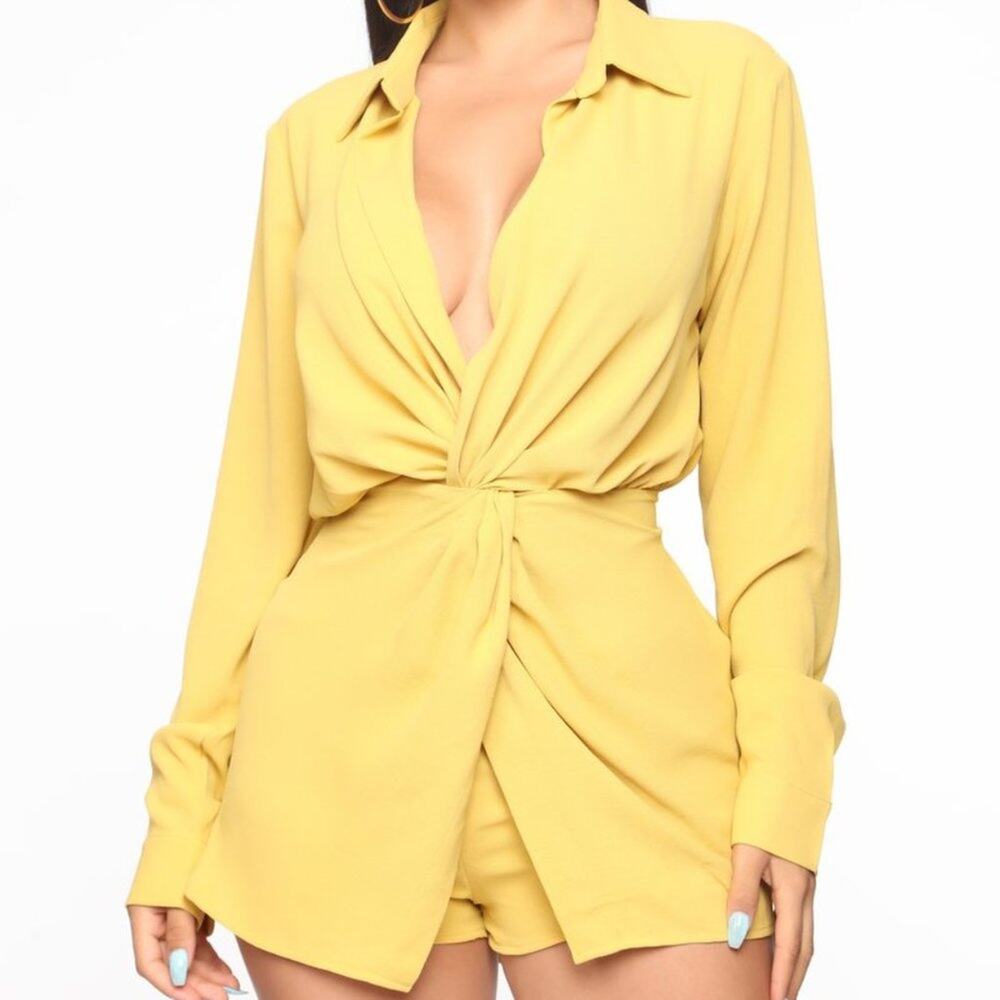 Fashion Nova Knot So Basic Romper Skort
